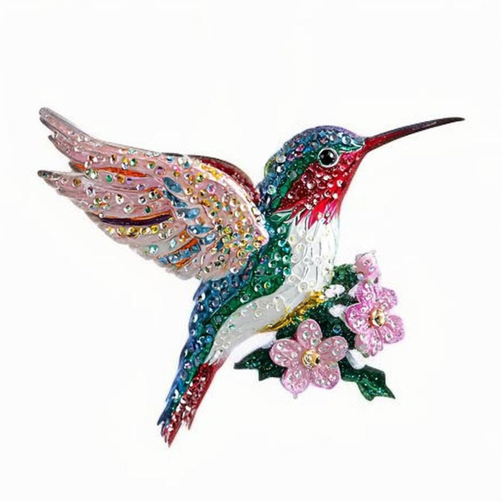 Sparkling Hummingbird Ornament Shatterproof Acrylic Bird Hanging Decoration Christmas Tree Wreath Garden Patio Acrylic Hummingbird Ornament