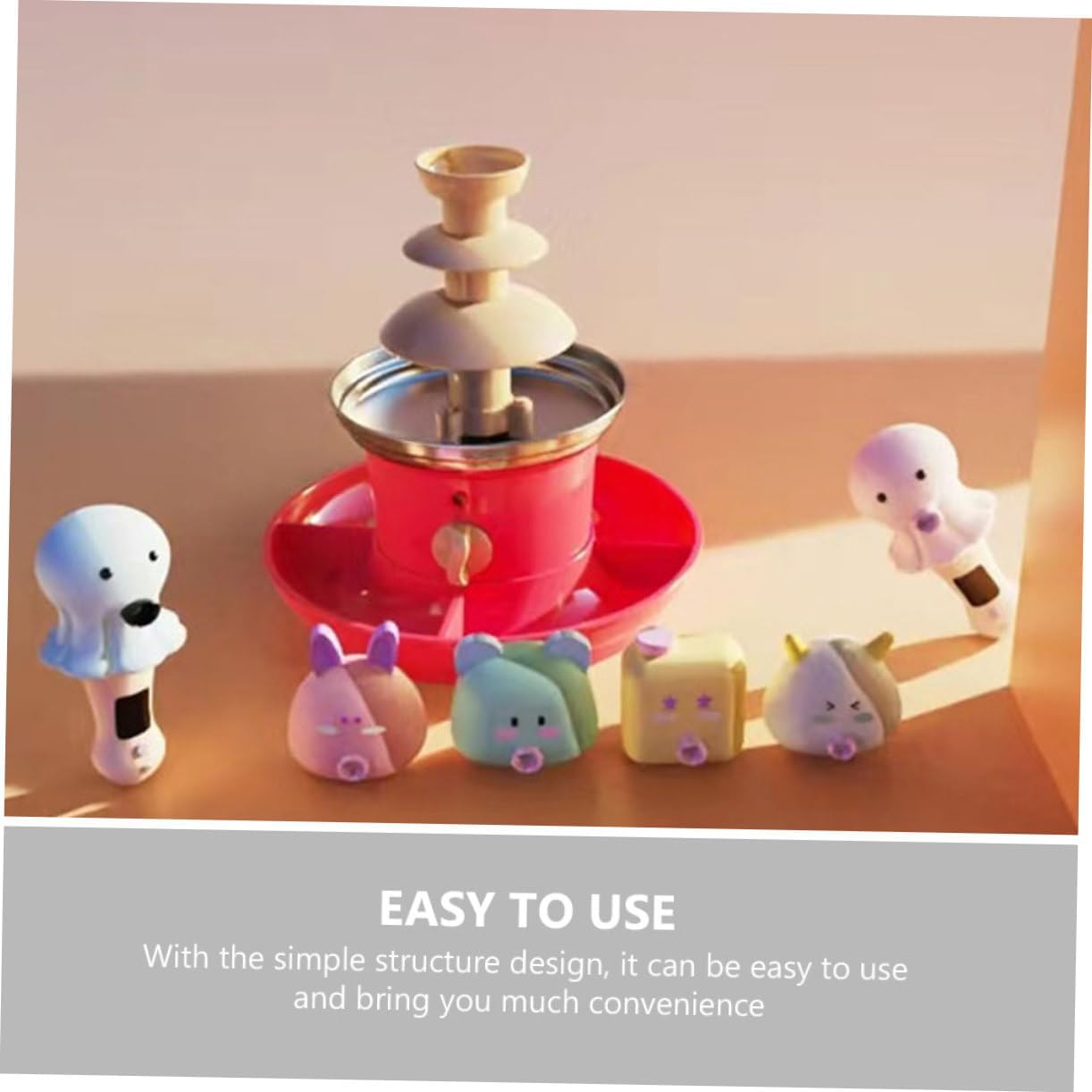 KICHOUSE 1set Chocolate Fountain Machine Party Fondue Maker for Melting Chocolate Sauces Easy to Use Dessert Waterfall for Gatherings Celebrations Us