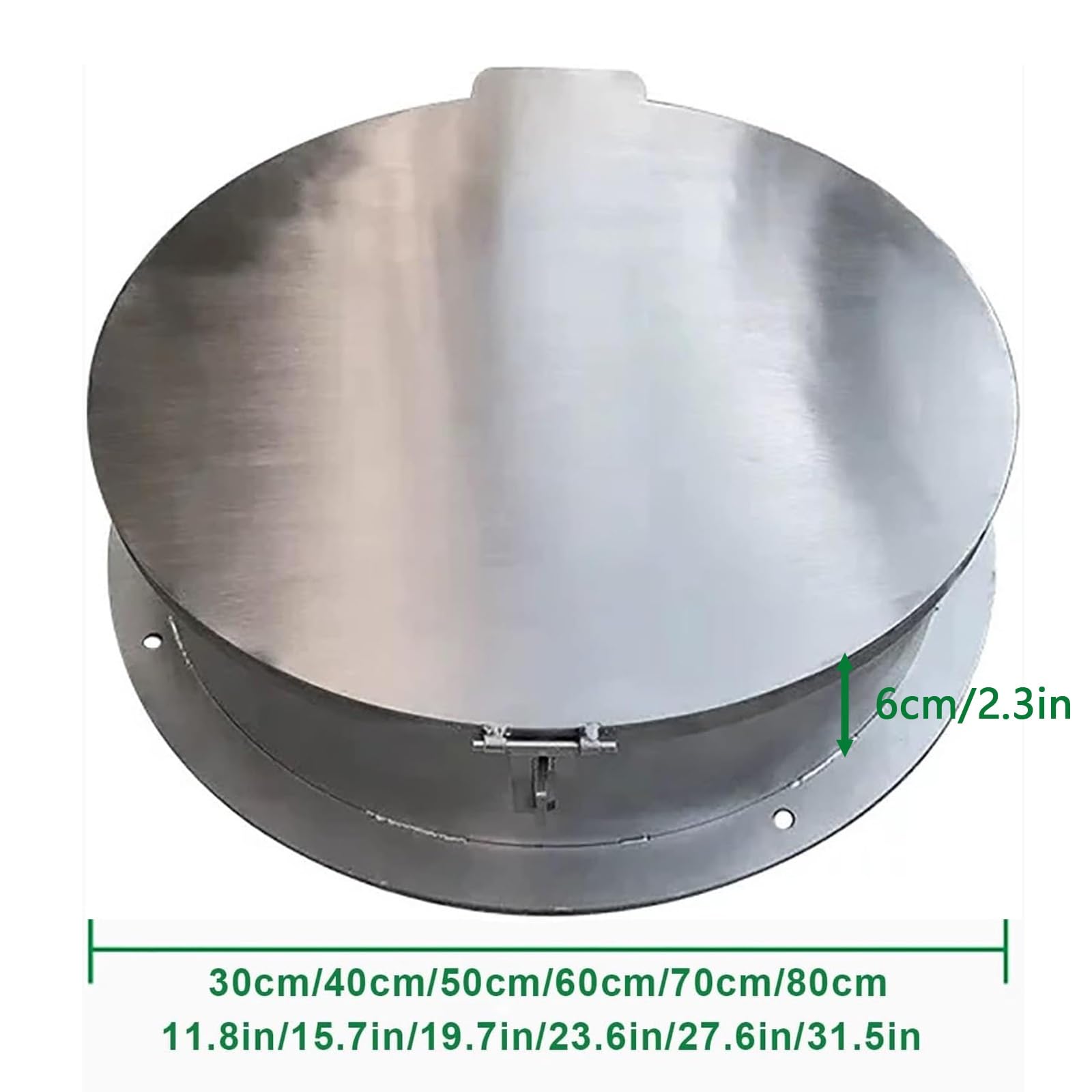 Coperchio per pozzetto di ispezione Rotondo in Acciaio con Chiusura a Chiave - Coperchio Resistente per pozzetto di ispezione per vialetti, Cortili e Applicazioni in Cemento - Design Sicuro