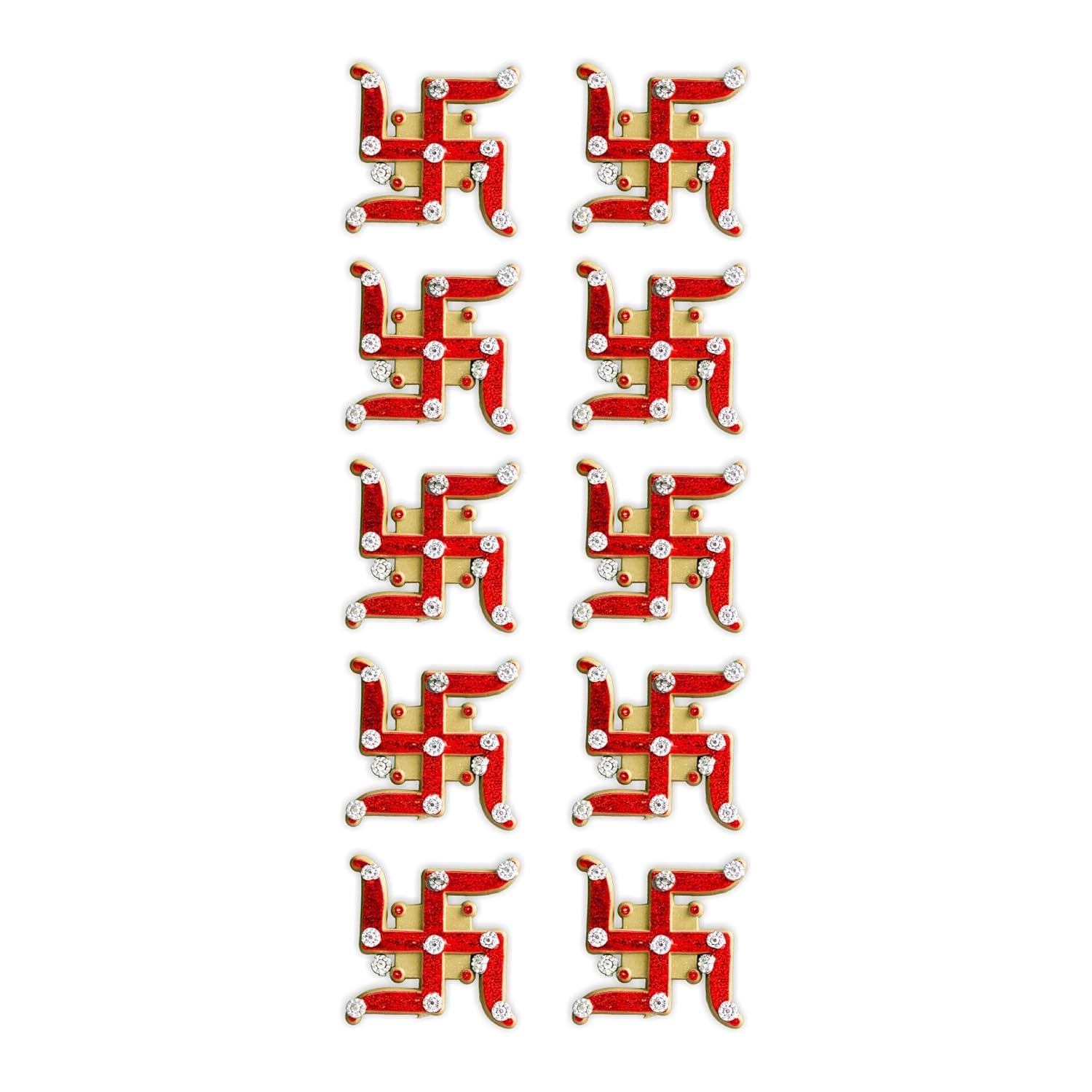 Home Genie Plastic Swastik Stickers for Home,Office and Temple Entrance, Multicolor, Pack of 5