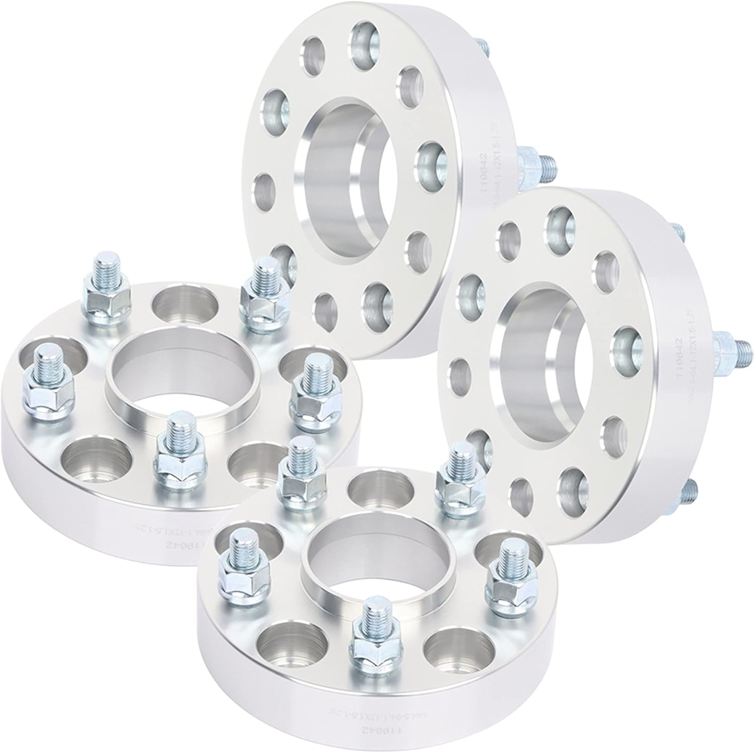 ROADFAR 4Pcs 5 Lug Hubcentric Wheel Spacers 5x4.5 1.25 inch Thickness Bore 64.1mm Thread Pitch 12x1.5 Wheel Spacers Compatible for Civic 2006-2019 for Pilot 2003-2008