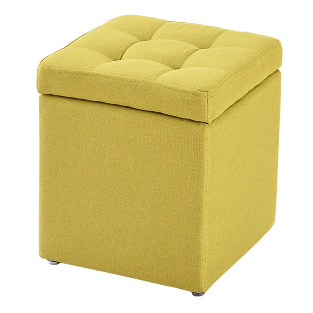 Pouf ottomano con contenitore, sgabello girevole con scatola per giocattoli, vassoio organizer per scarpe, panca per ottomana