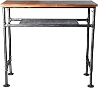 Vista 3 de Diwhy Juego de mesa de bar y taburete de bar de 5 piezas, mesa de bar rectangular industrial con estante adicional para Stroage y encimera