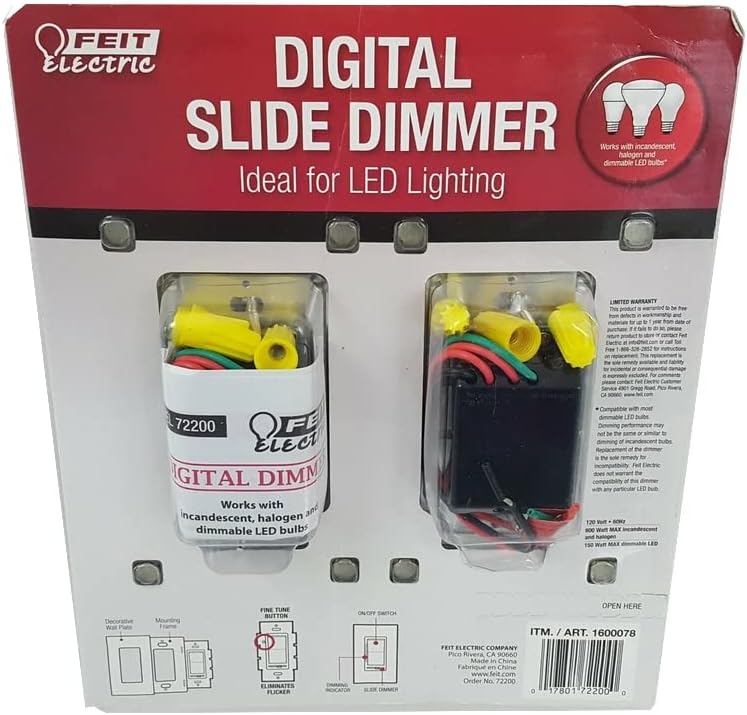 Feit Electric Digital Slide Dimmer Ideal for Led Lighting 2 Pack