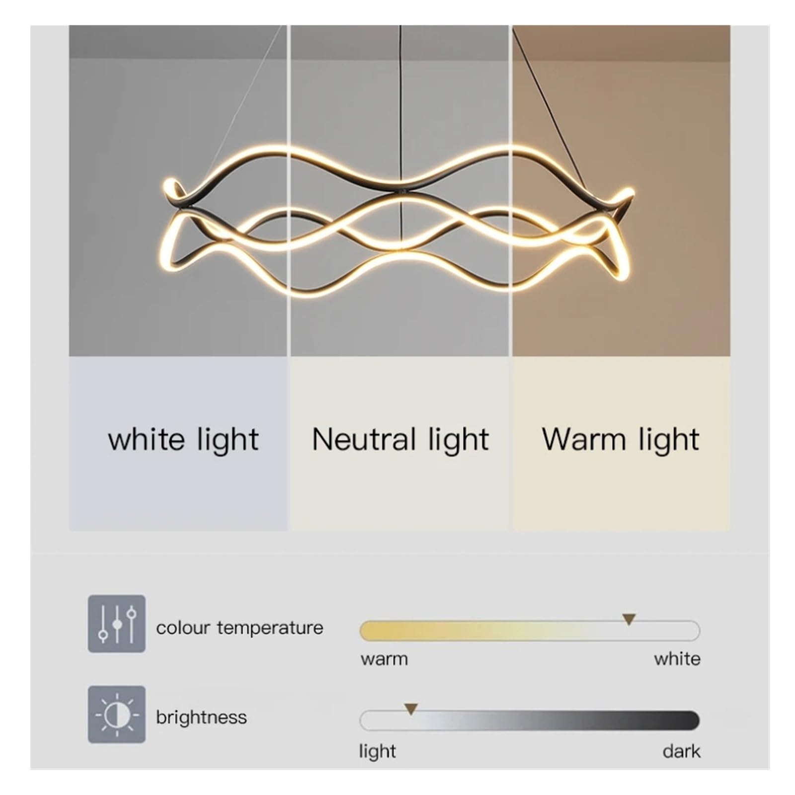 Chandeliers Light Black Luxury Round Living Room Modern Minimalist Bedroom Home Room Light Up and Down Luminescence Lamps