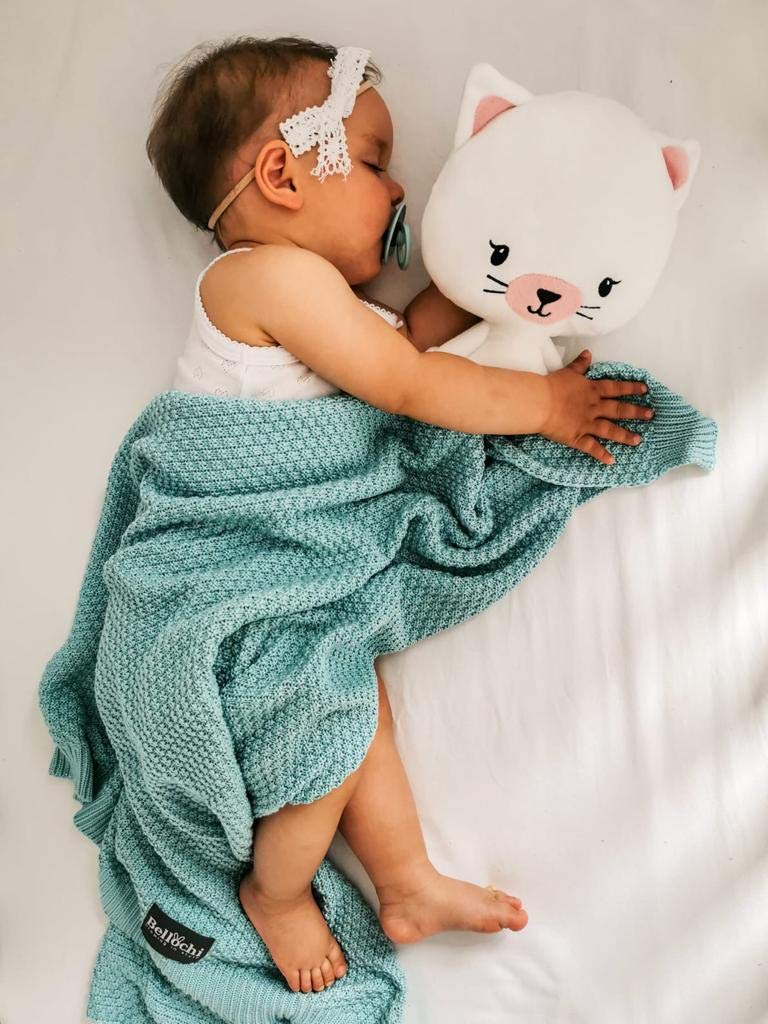 Bellochi Premium Manta de Bambu para Bebe - Acogedor Mantita para Chica o Chico - Suave Aireado Verano Manta Bebe Recien Nacido - Hecha a Mano - 100x80 cm - Freshwind
