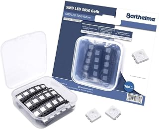 Barthelme Juego de luces LED SMD 5050, 800 mcd, 120°, 60 mA, 2 V, 100 unidades, color amarillo