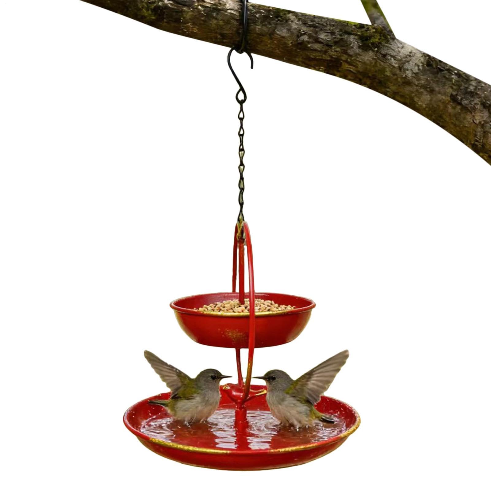 Mangeoire oiseaux extérieur cœur double pour décorer votre balcon et jardin ce printemps