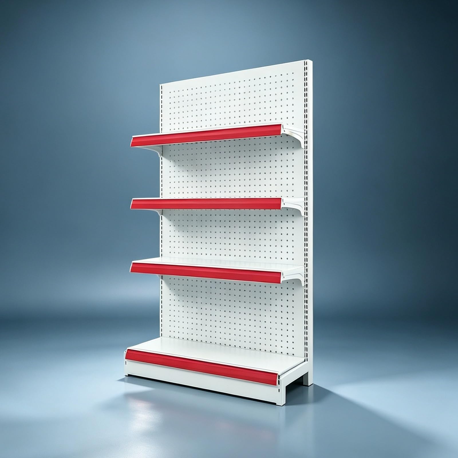 Rayonnage de gondole pour Magasin de détail, étagère Murale Robuste pour supermarché avec Fond perforé, étagère réglable pour supérette et épicerie