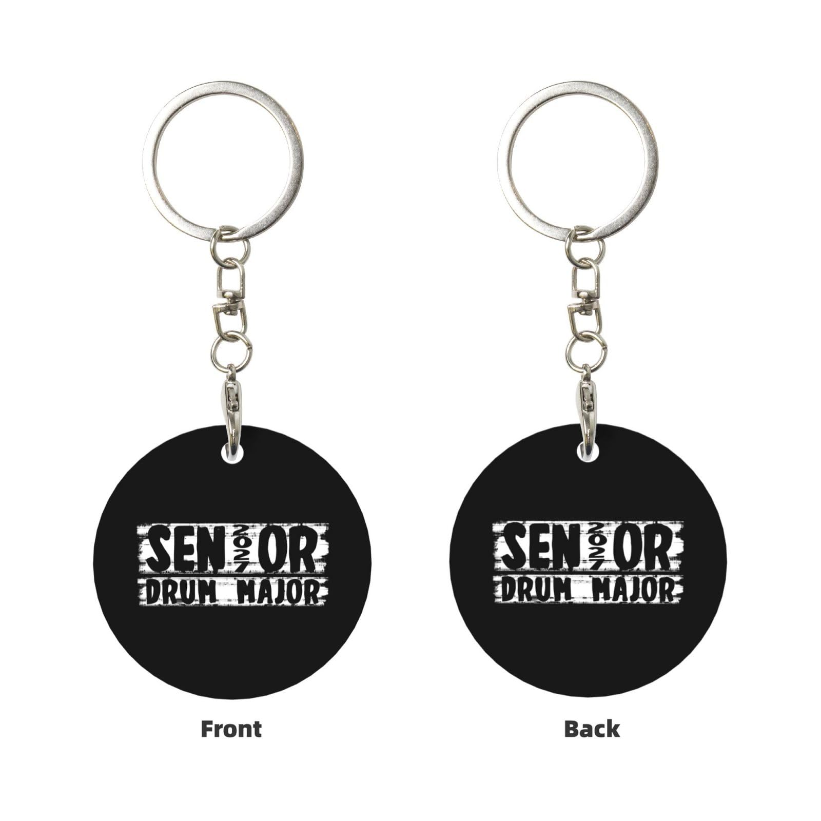 Kangweida Senior 2027 Drum Major Durable Aluminum Round Keychain Stylish Useful