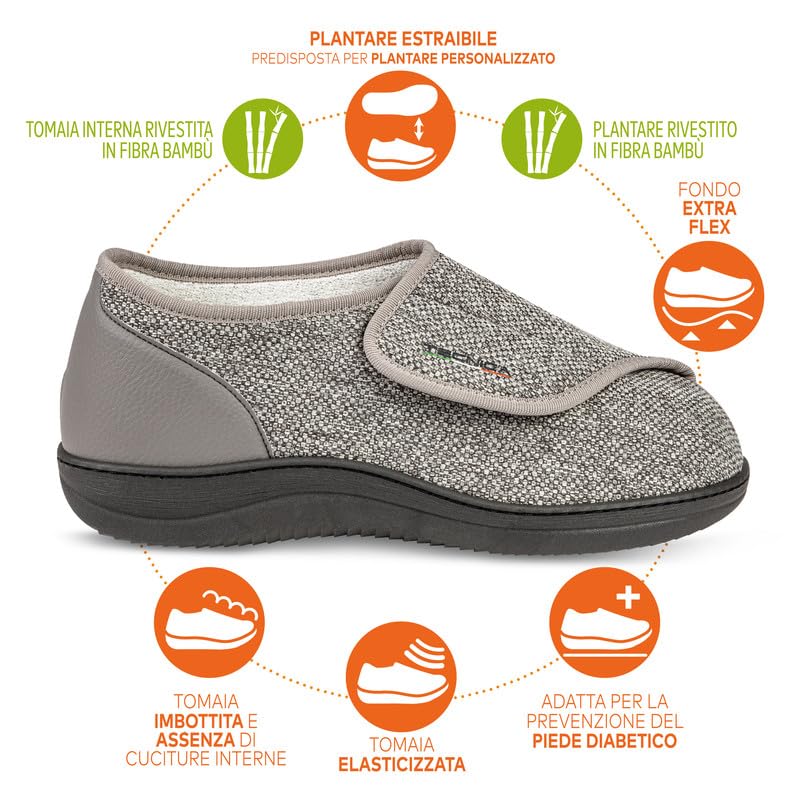 EXTRO STYLE - Scarpe Ortopediche Donna e Uomo, Tecnica 3M, Per Alluce Valgo e Dolori Articolari, Scarpe Traspiranti Antiscivolo con Tomaia in Cotone Microforato, Plantare Estraibile