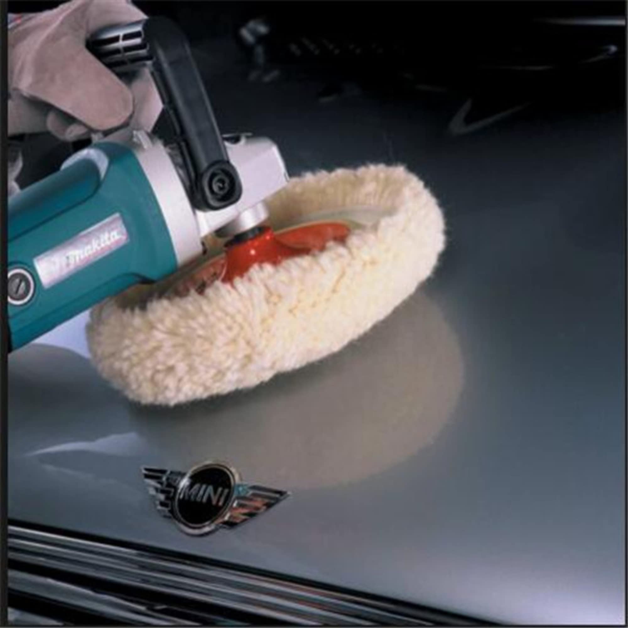 Woolous Tampone per Lucidatura in Lana da 7 Pollici - Gancio e Passante Tampone per Lucidatura in Pura Lana Cofano per Levigatura Lucidatrice per Mobili Auto Moto