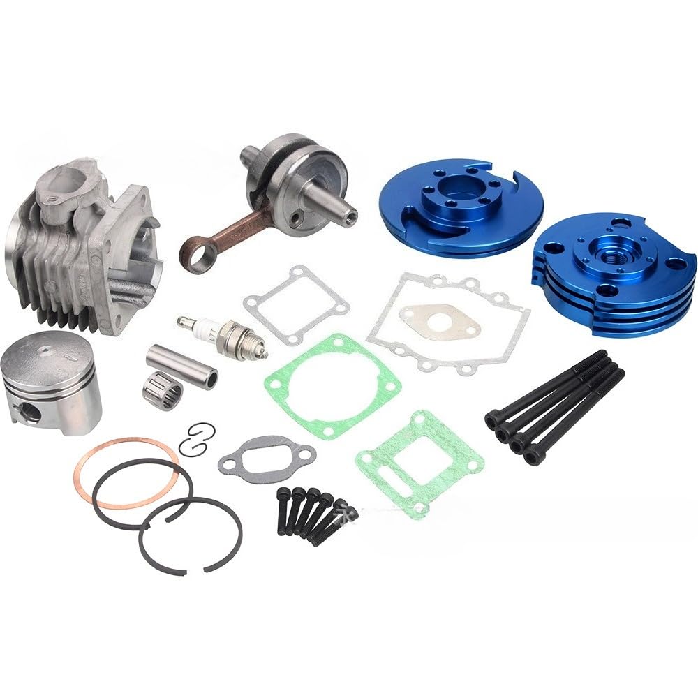 Zestaw big bore do motocykla Zestaw cylindra 49CC pasuje do pojazdu terenowego ATV zmodyfikowana głowica cylindra CNC uszczelka tłoka wału korbowego komplet 44MM