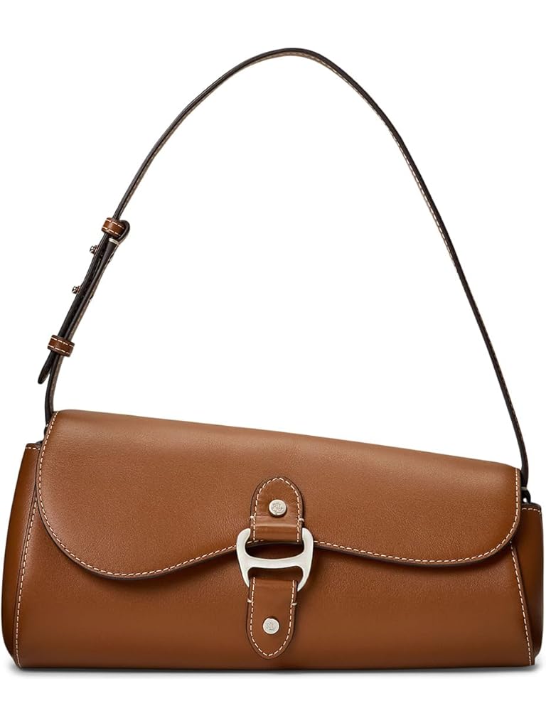 Tan Lauren Ralph Lauren Leather Medium Tasha East-west Shoulder Bag