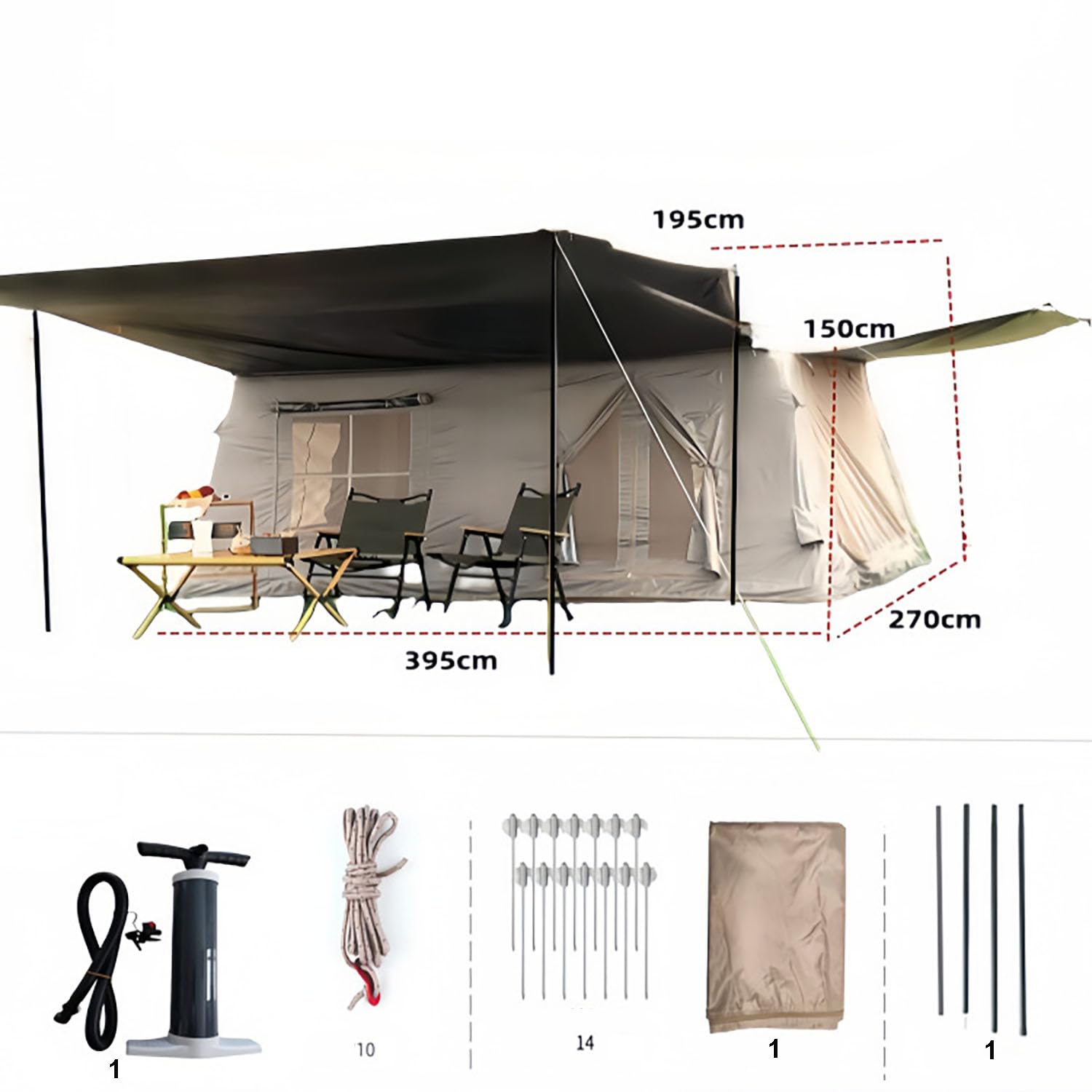 Tenda da campeggio gonfiabile, design a passo rapido, senza montaggio, stile virale ad aria per una facile installazione e glamping, perfetta per avventure all'aria aperta