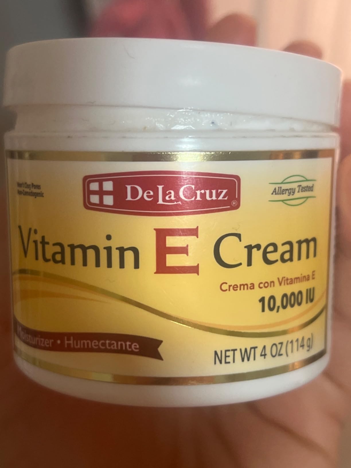 De La Cruz Vitamin E Cream FRAGRANCE FREE Moisturizer for Face and Neck - Moisturizing Skin Care for All Skin Types - Made in USA, 4 oz