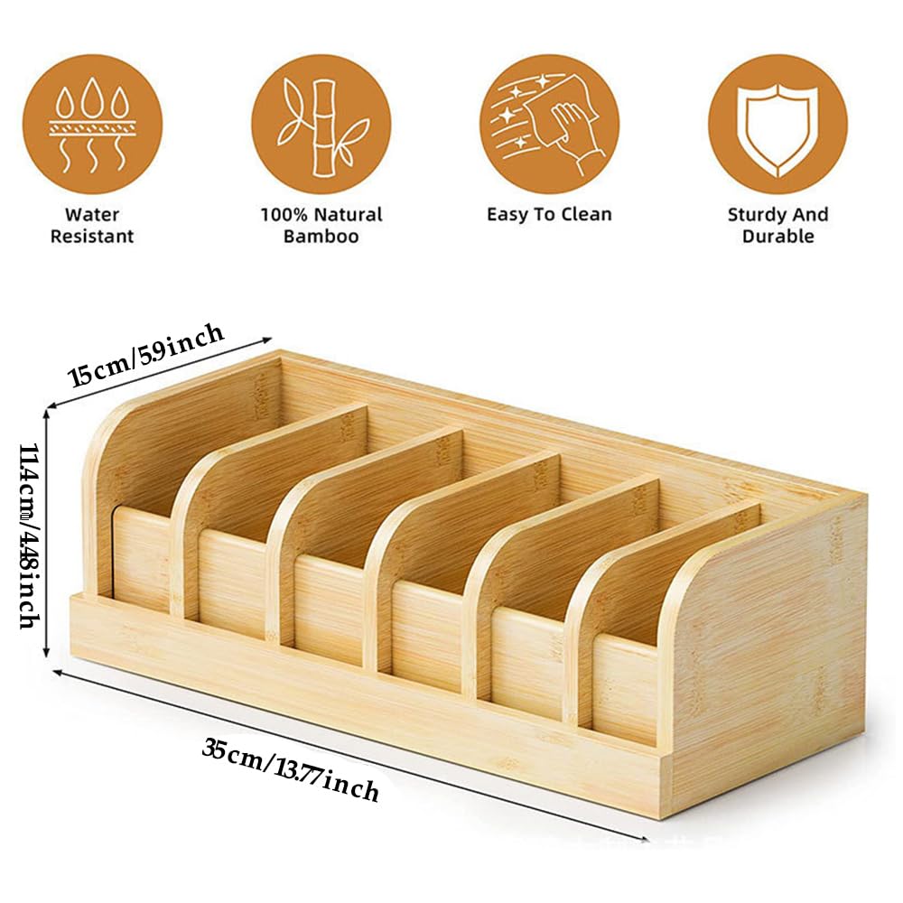 Boîte de Rangement de Ceinture en Bois, 6 Compartiments | Support de Ceinture en Bois pour Placard et Tiroir, Présentoir de Ceinture pour Armoire, Placard, Tiroir