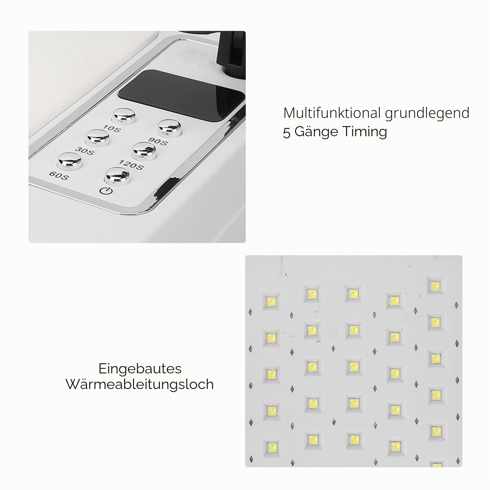 UV LED Nagellicht, UV Nageltrockner mit Telefonhalter, 96 W Professionelle Nagel Gel Nagellack Trockner Härtungslampe, Tragbarer LED Gel Nagel Härtungstrockner