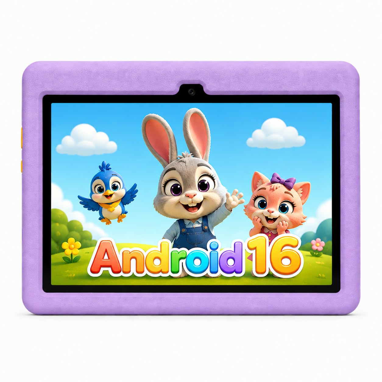 Tablette pour Enfants 10 Pouces Android 16 Pouces, 24 Go 1 to TF, contrôle Parental, Appareil Photo 8 MP, 6000 mAh, WiFi 6/BT 5.4, tablettes avec Coque de Protection(Violet)