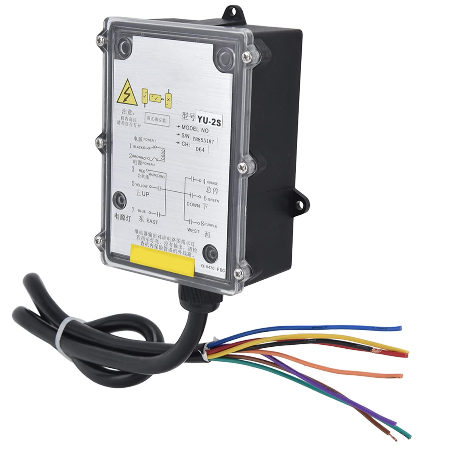 Telecomando Industriale Radio AC 220V Pulsante di Arresto di Avvio 2 Chiave di Sollevamento Wireless Guscio 800MHz IP68 Telecomando Industriale Distanza di Controllo 100 Metri