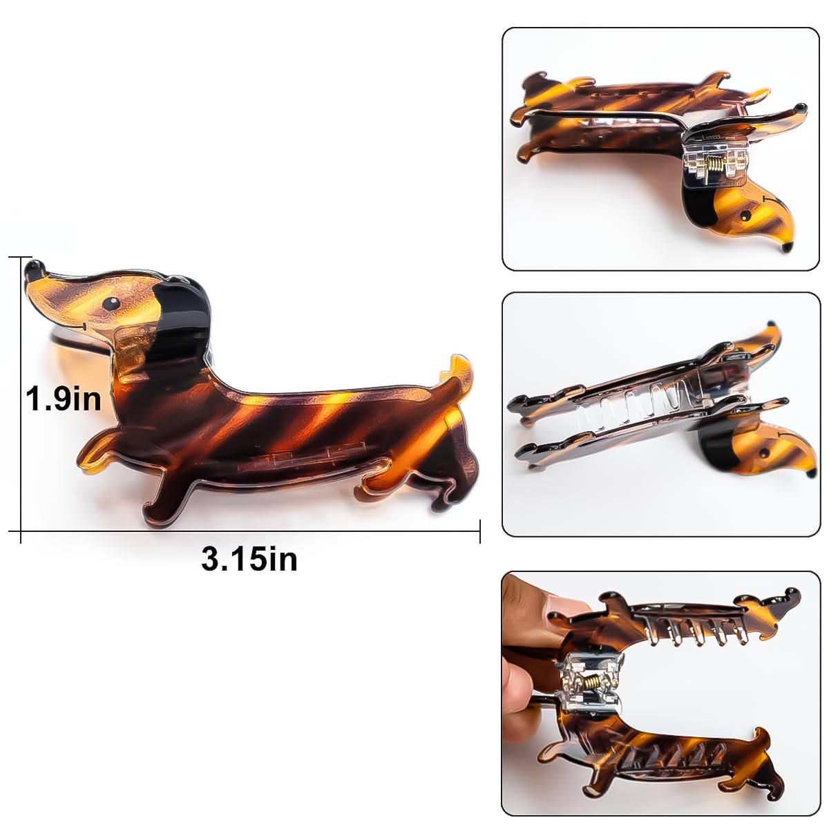 Amazon.com: Dachshund Dog Hair Claw Clips, Unique Small  display picture 2