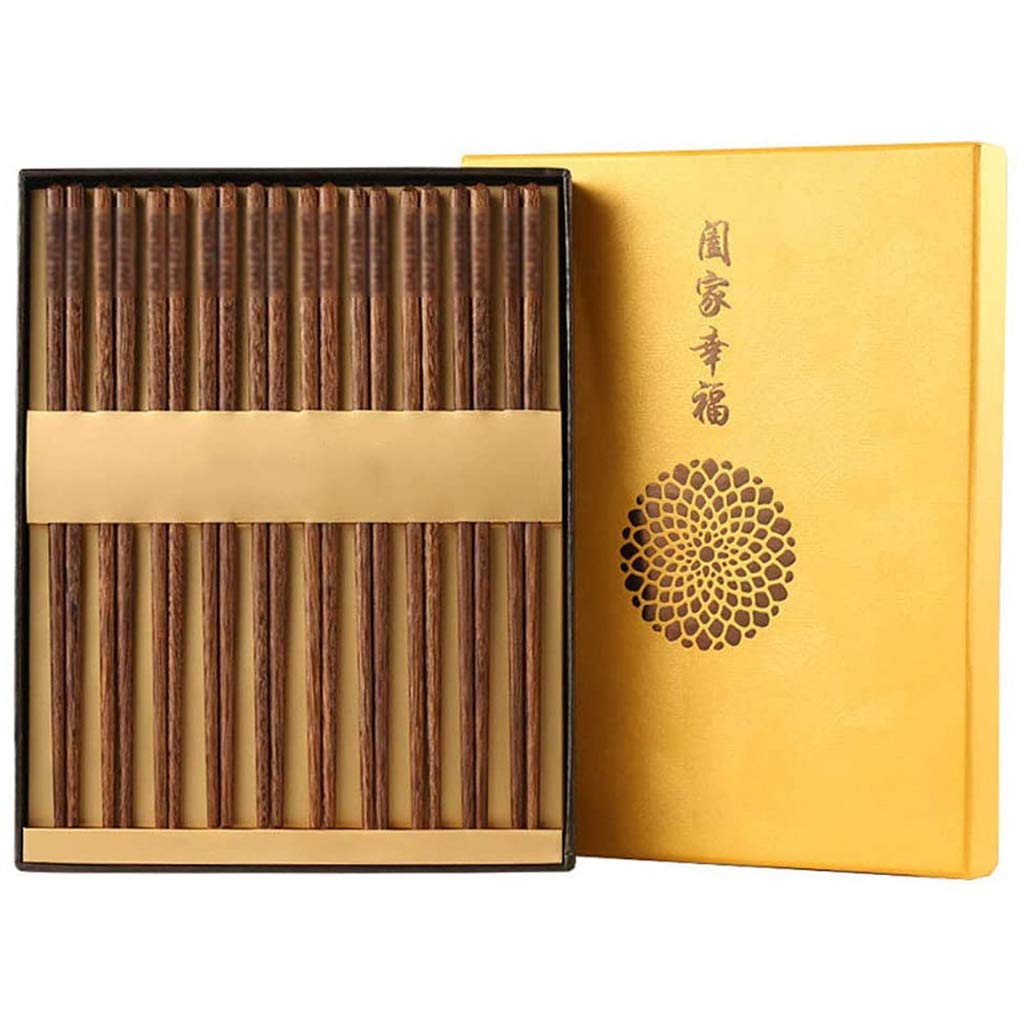 Baguettes, coffret cadeau de baguettes japonaises en bois avec étui, baguettes réutilisables, baguettes chinoises de luxe en bois naturel, baguettes à sushi antidérapantes ( Color : A )