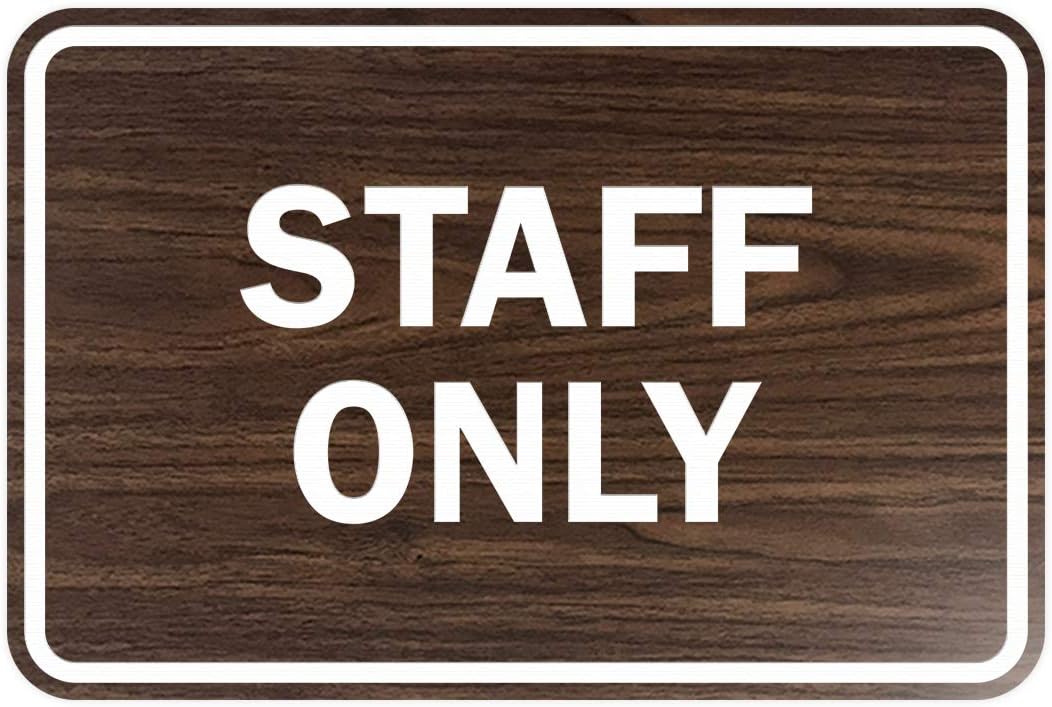 Signs ByLITA Classic Framed Staff Only Sign (Walnut) - Large