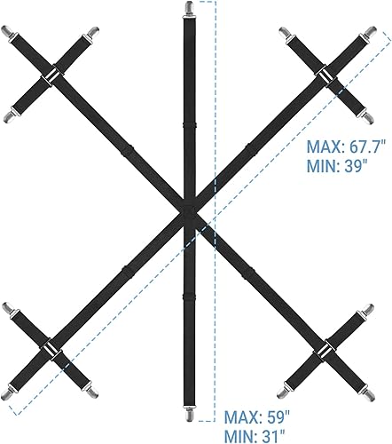 Miniatura 6 de Mkono Correas de soporte para sábanas, cierre elástico ajustable que mantiene las sábanas firmes y apretadas, clips de metal cruzados de 6 vías,