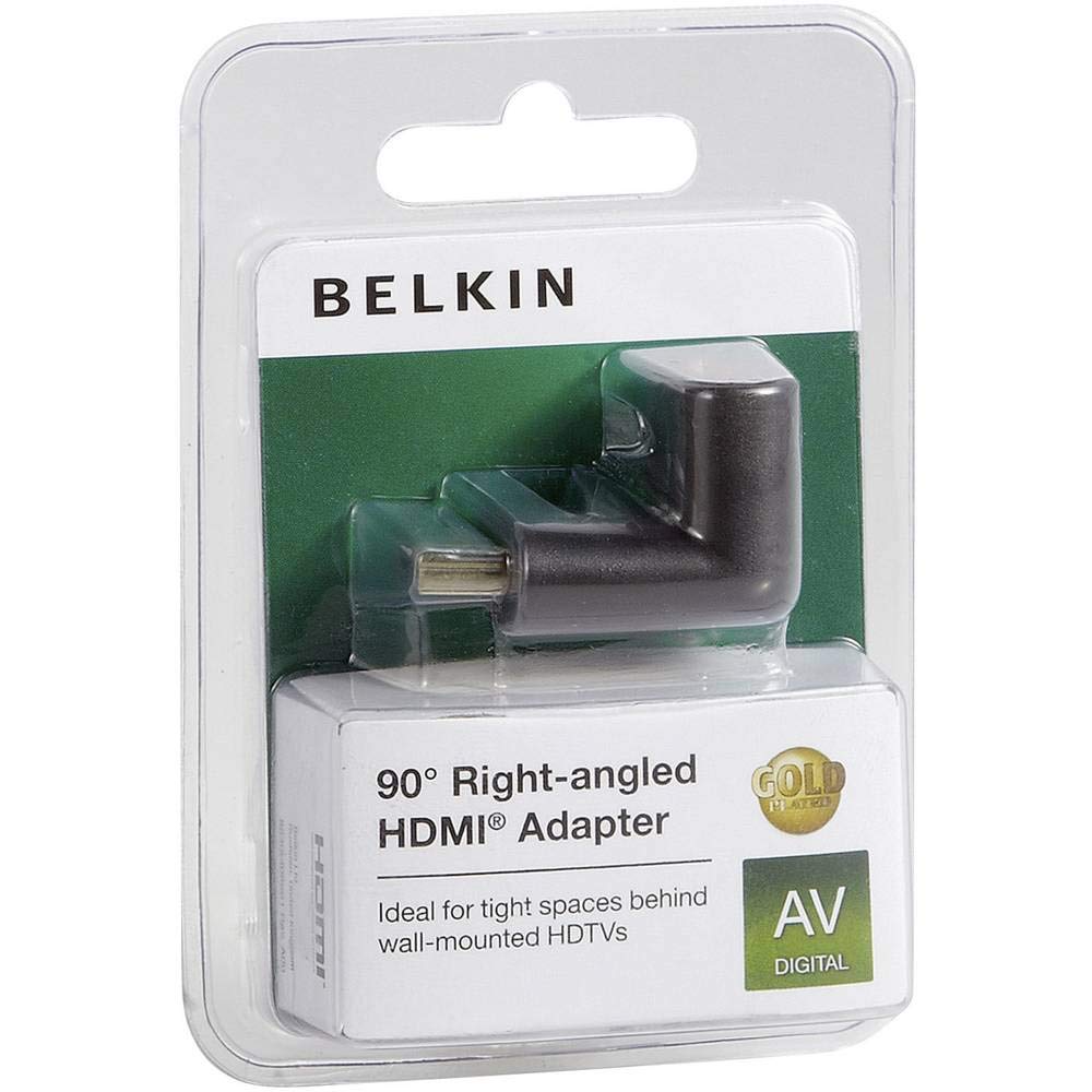 Belkin Blk-F3Y040Bf Hdmi To M/F Dik Açı Adaptör, 90", Siyah