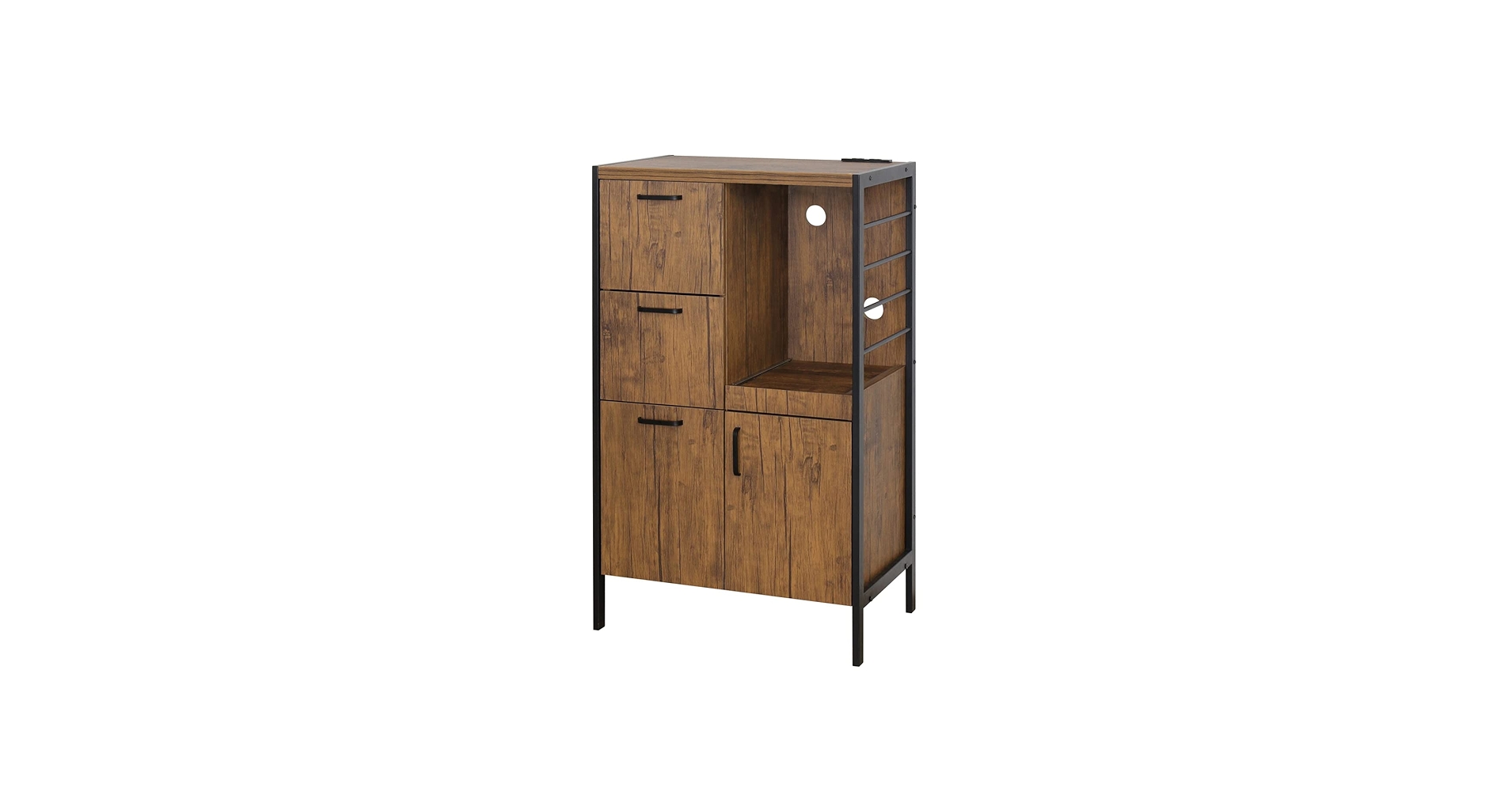 Used美品☆小さくてしっかりした茶箪笥☆幅60 Amazon｜クロシオ アート食器棚 幅60cm 高さ100cm スチール 木目