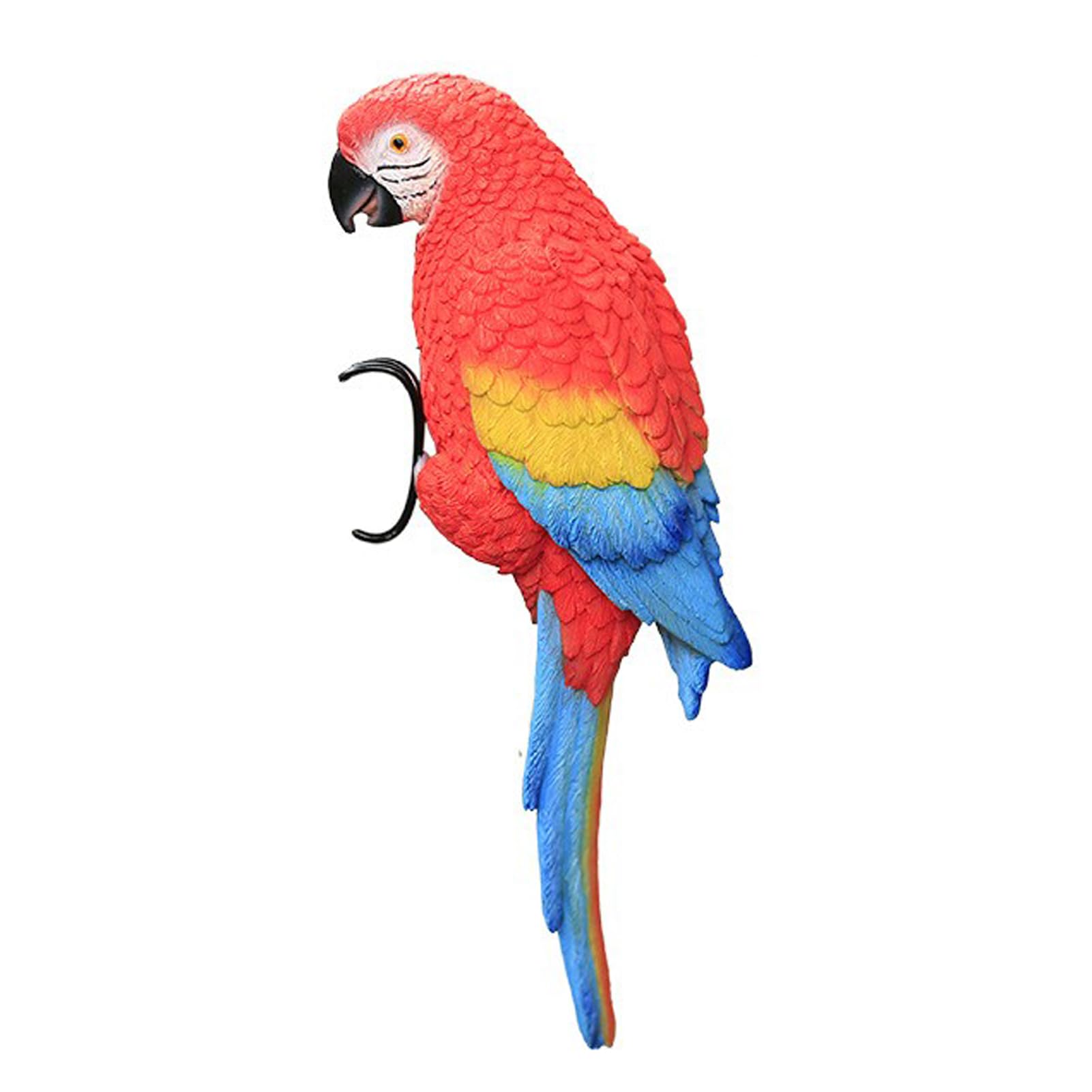 Resin Parrot Flower Pot Hugger, Hanging Parrots Garden Sculpture Cute Parrot Animal Planter Pot Hanger Decorations for Garden Yard Indoor Outdoor Decor(Red)