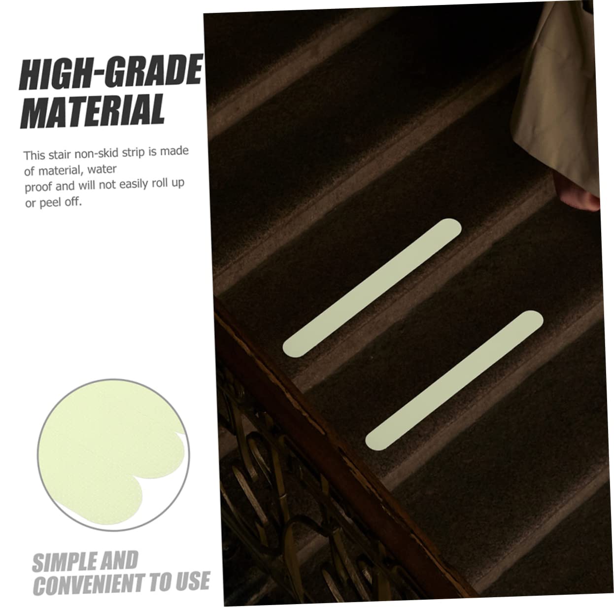 HOMSFOU 48piezas Pegatinas Antideslizantes Luminiscentes Para Escaleras y Baños Diseño Práctico y Autoadhesivo Para Suelos y Escaleras Seguridad La Noche