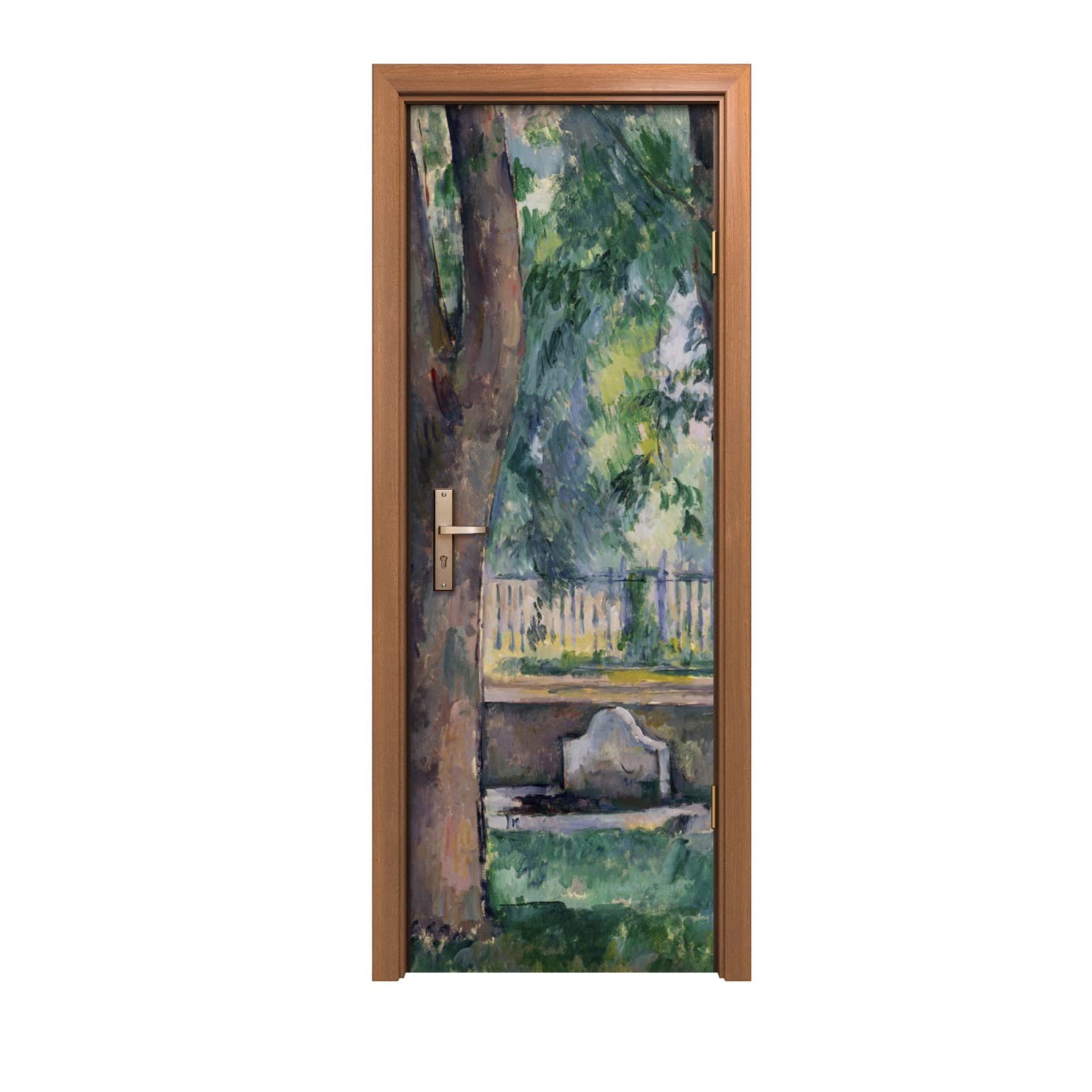 Autocollant de porte nature forestière pour créer un salon zen et lumineux