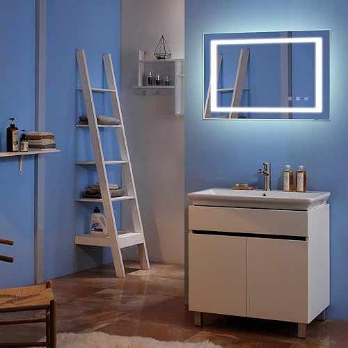 Miniatura 7 de Espejo de baño LED cuadrado táctil luces de atenuación tricolor 32 x 32 pulgadas