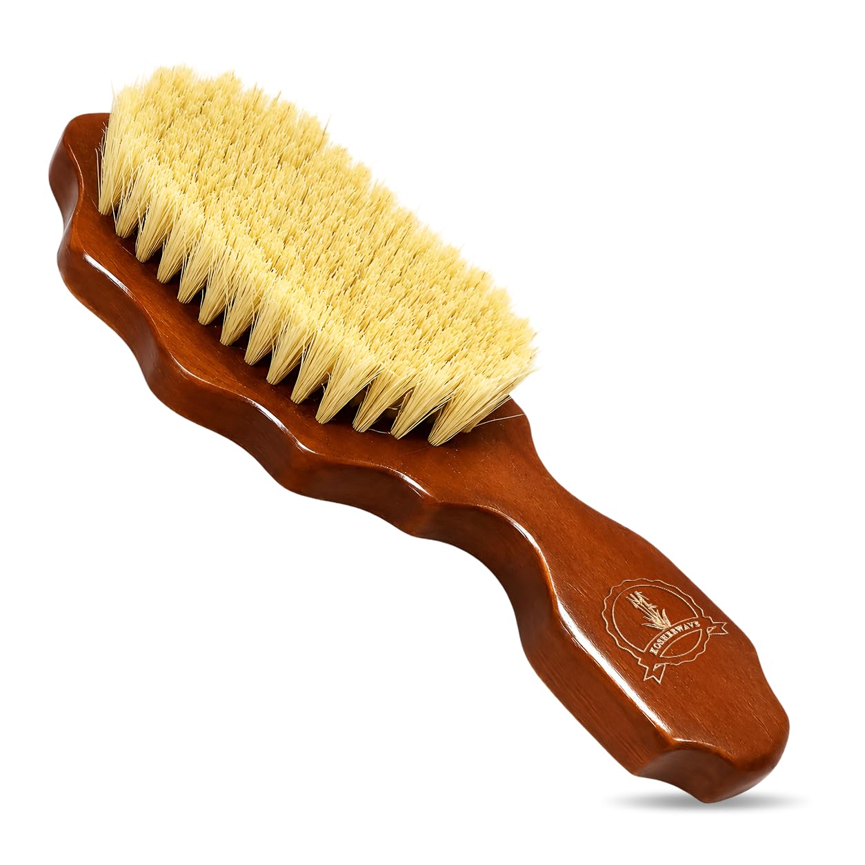 Kosher Cepillo de 2 ondas 100 % natural para plantas, duradero, cerdas fuertes, desenredantes para cabello rizado, grueso, áspero, ondulado y todo tipo de cabello, desenredante afro texturizado para