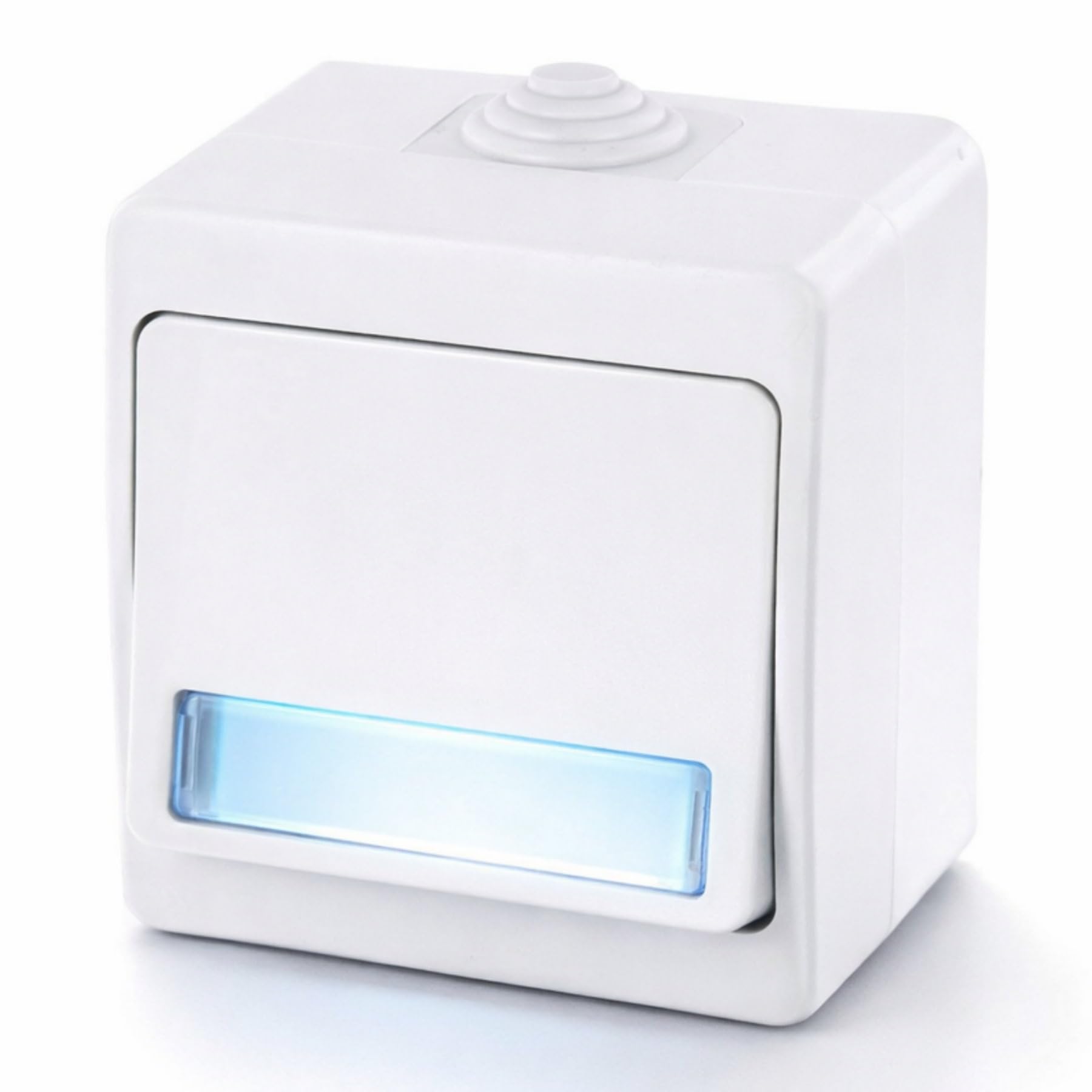 Pulsante campanello, targhetta per nome IP54, All-in-One, serie G1, bianco puro