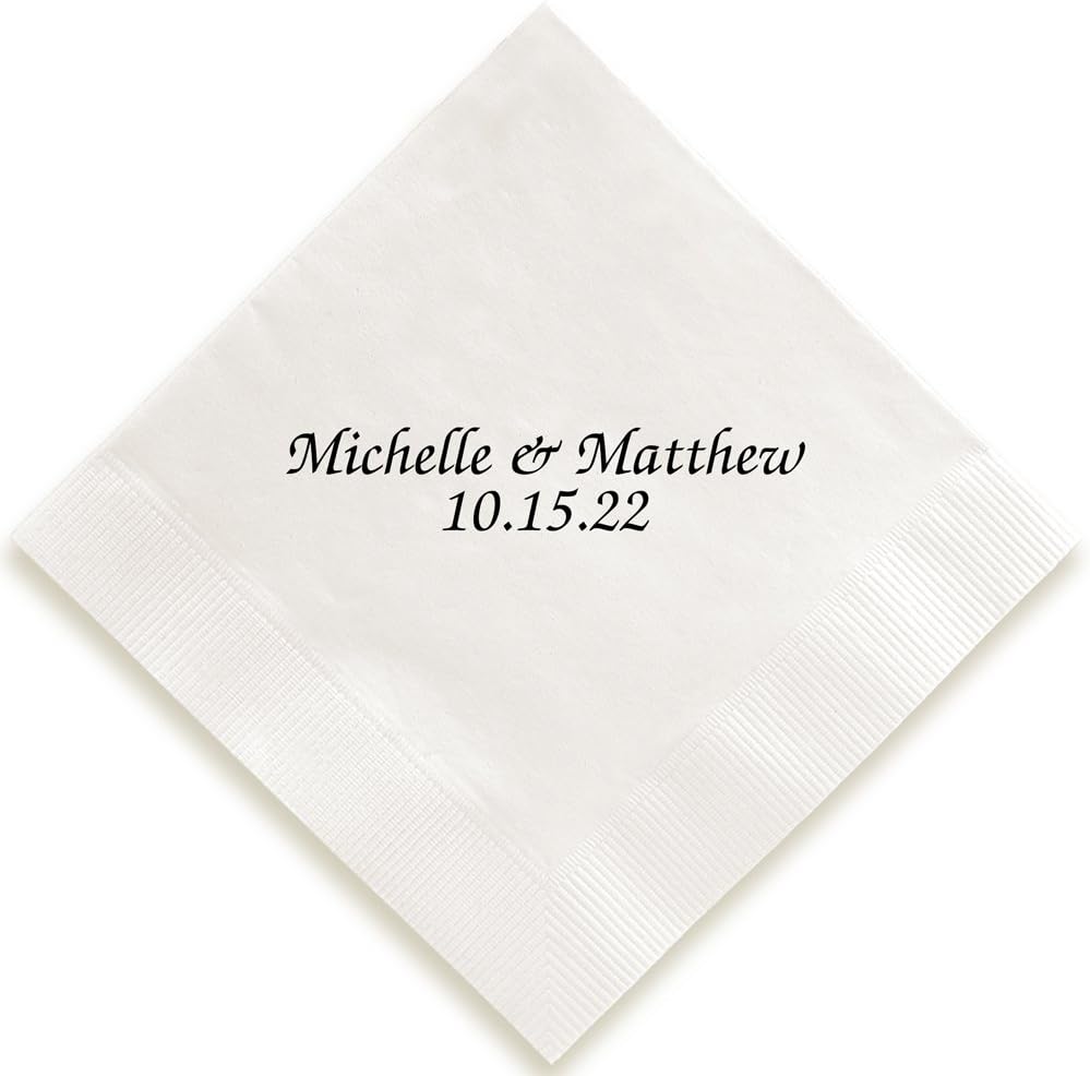 Personalized Chesterfield Napkin - Foil-Pressed (White)