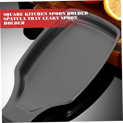 Miniatura 4 de Zerodeko Bandeja cuadrada para servir con soporte para utensilios de metal, bandeja para cubiertos, soporte para cucharas para estación de café,