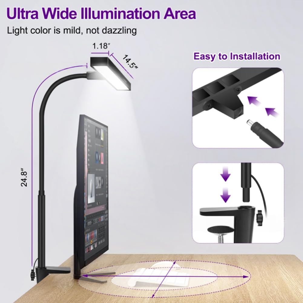 Malloy Musica per Pianoforte Light Dimmable Modern Reading Lamp per Pianoforte, Musicista, Lettura di Libri, Music Stand Light For Exight Piano UE Plug