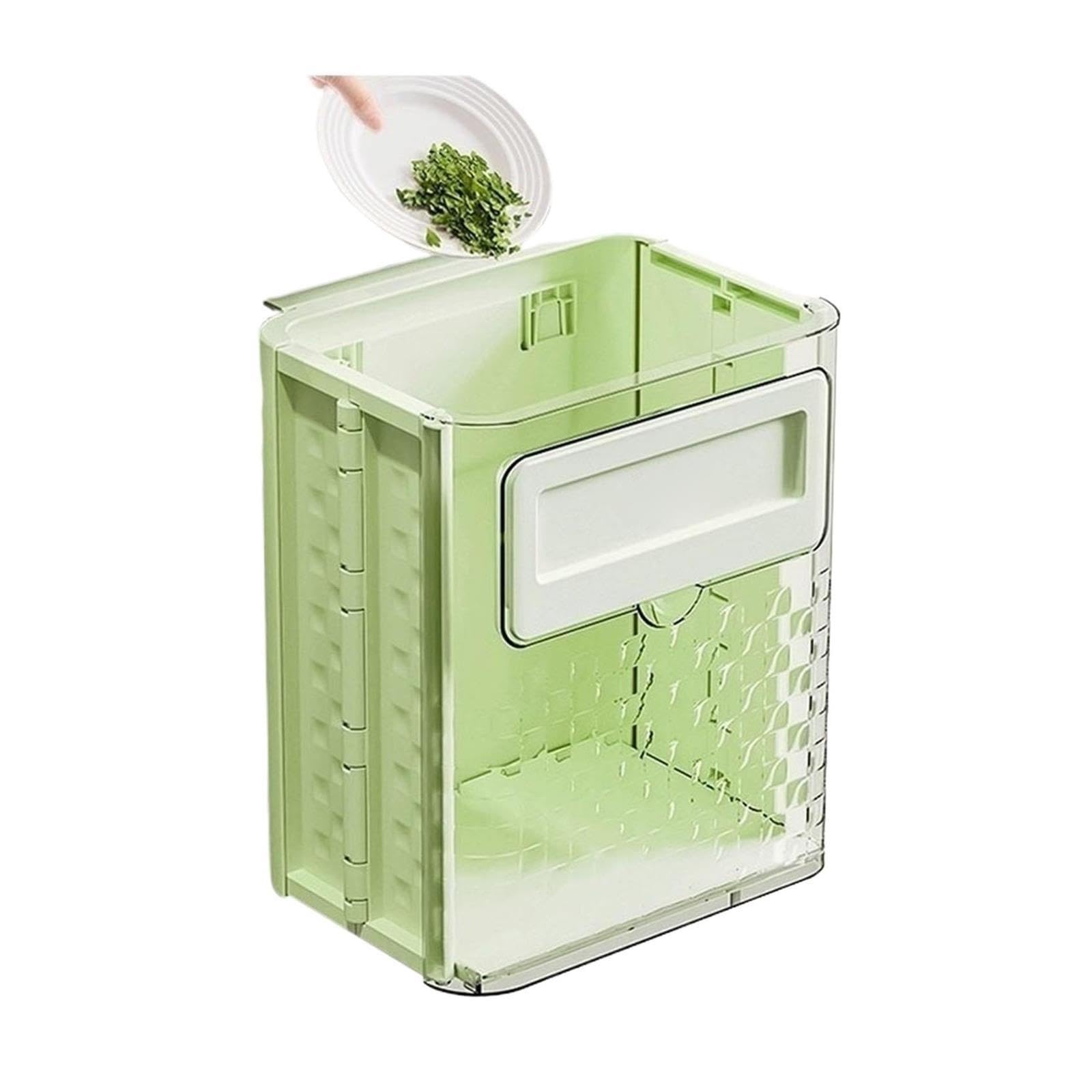 Cubo de Basura Bote De Basura Cocina Colgante Sin Tapa for Gabinete(Green)