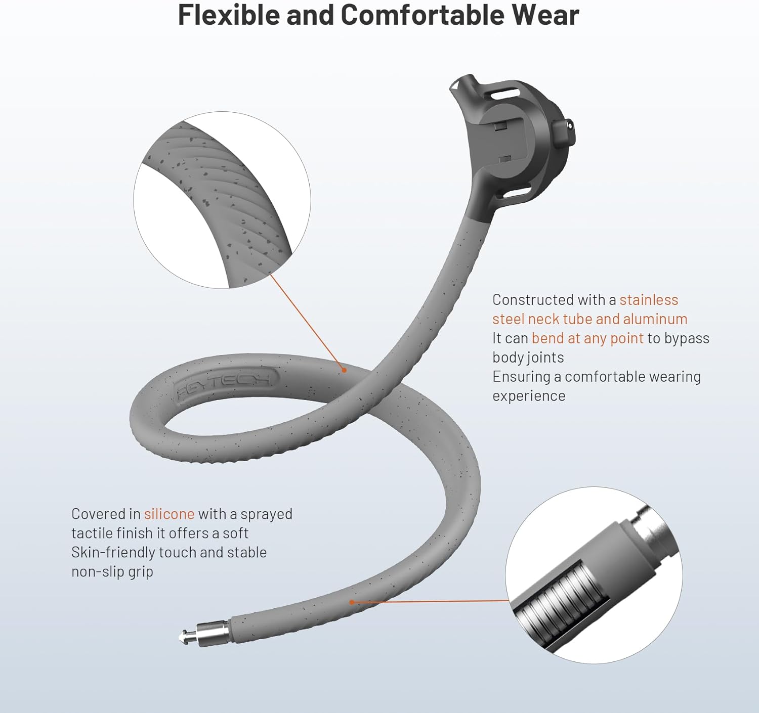 PGYTECH CapLock Quick Release Magnetic Neck Mount, Hand Free POV/Vlog Neck Holder for Phone and Action Camera, for DJI Osmo 360/Action 6/5 Pro/Pocket 3/Xtra Muse, Insta360 X5 - Image 3