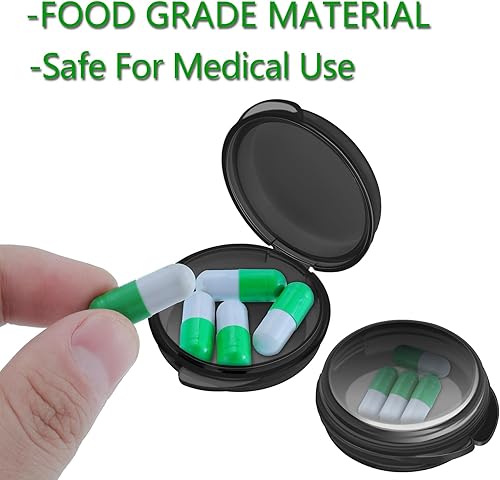 Miniatura 4 de Caja organizadora de píldoras pequeña, contenedor de pastillas de viaje, portátil, diario, mini pastillero para bolso de bolsillo, maletín de viaje,