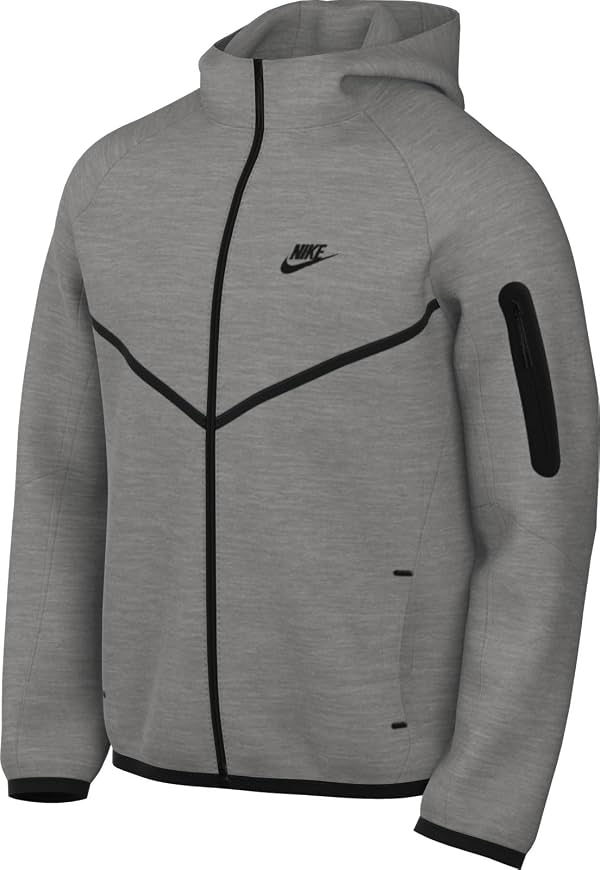 Chaqueta Nike Windrunner de forro polar gris con cierre completo