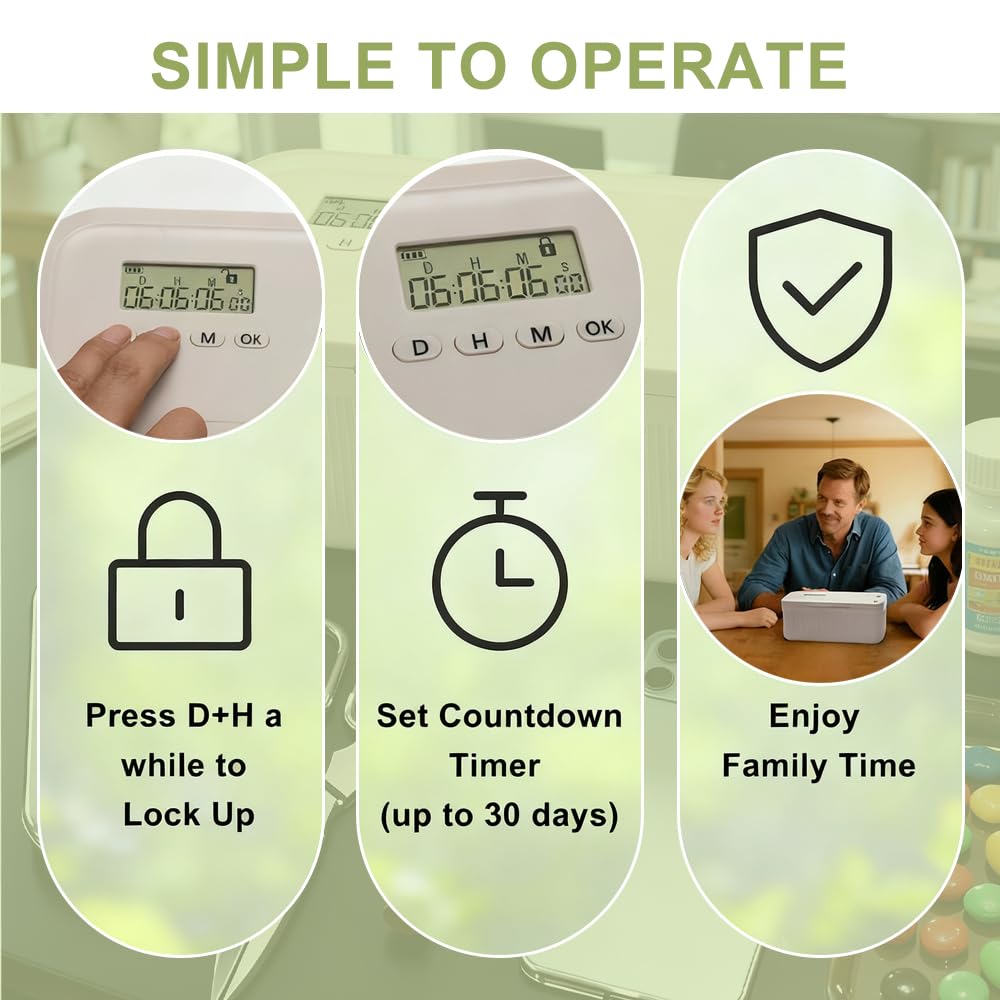 Coffre-fort Sécurisé avec Minuterie, Boîte de Verrouillage de Téléphone avec Minuterie, retirer la prise des téléphones, Protection Enfants Anti-Dépendance, pour la maison, le bureau