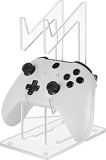 AHANDMAKER Universal Dual Controller Holder, Transparent Acrylic Game Controller Display Stand, Detachable Gamepad Desktop Stand for Display and Organization, Double-layered
