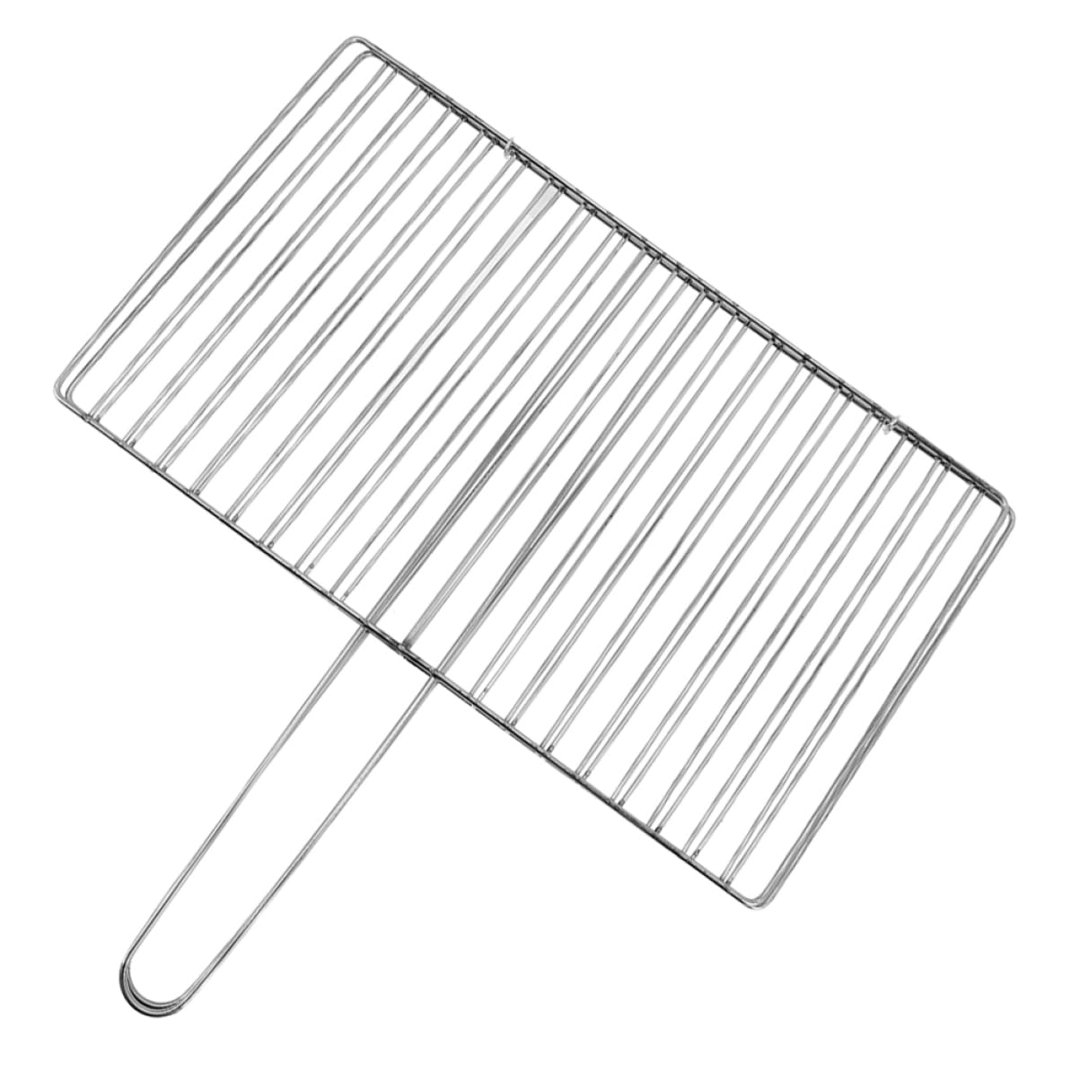 Griglia per pesce in acciaio inox con manico, portatile, verticale, per barbecue, falò, carne, verdure e gamberetti