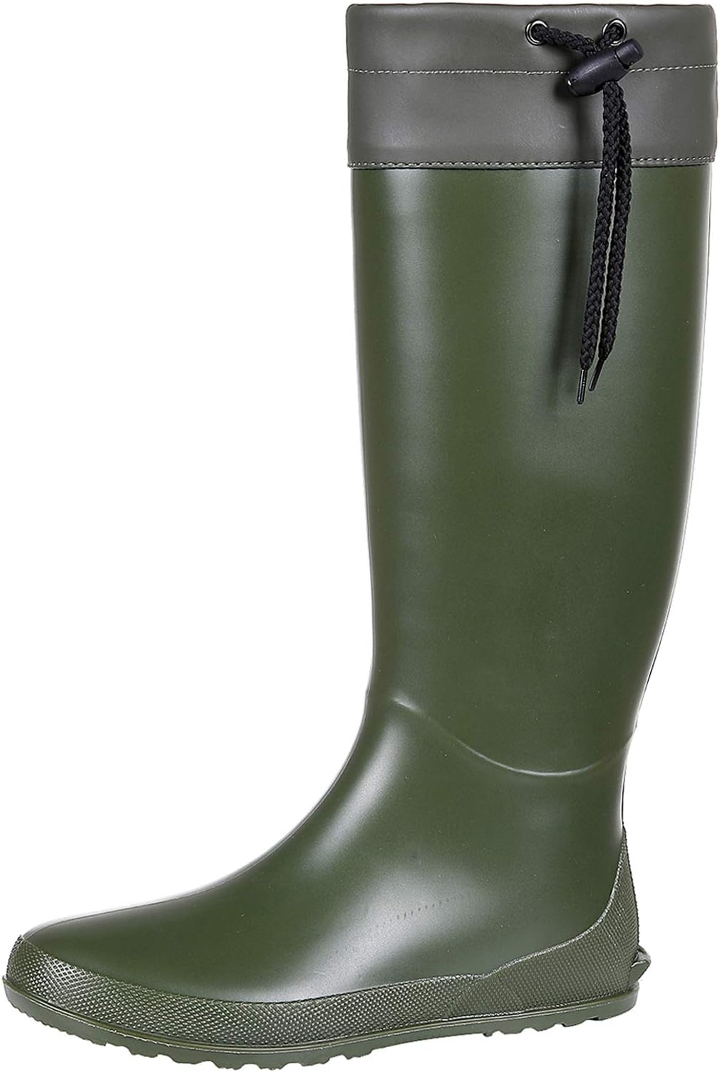 Packable Tall Rain Boots for Women Waterproof Rubber Garden Boots Ultra Lightweight Flat Wellies Mud Boots- NOT FOR WIDE CALF