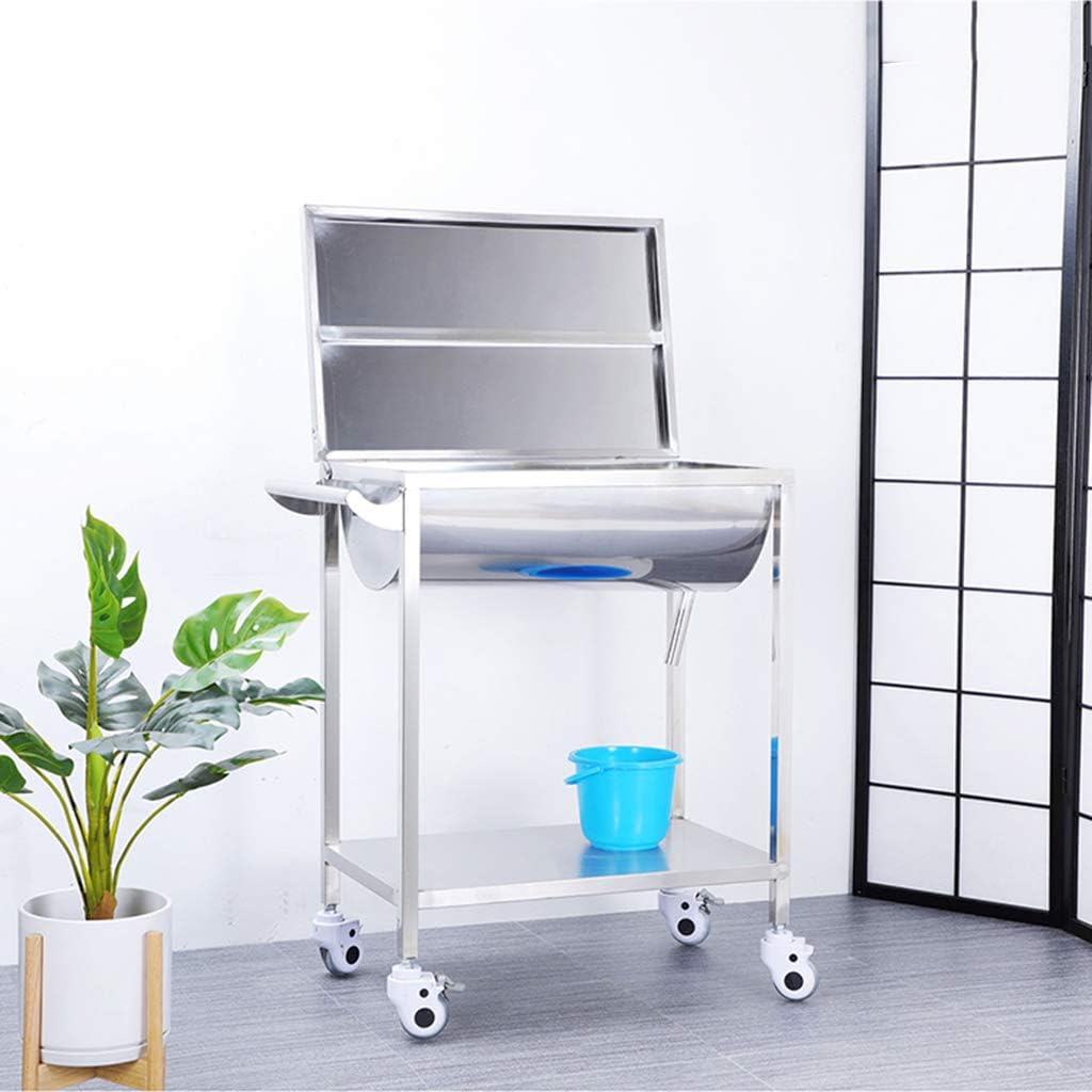 Medical Trolley Cleaning Trauma Treatment Vehicle Thickened Large-Capacity Drainage Trough Anti-Corrosion and Anti-Iodine Stainless Steel Surgical Trolley (Square)