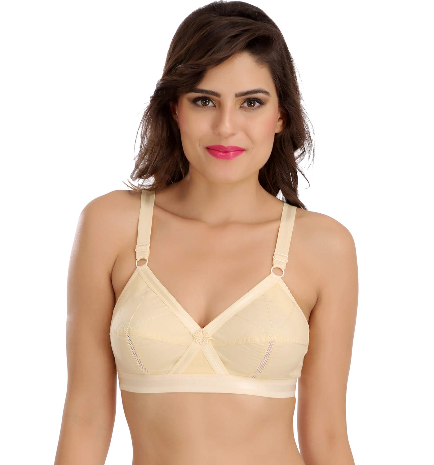SONA Women's Perfecto Cotton Full Coverage Non Padded Wirefree Everyday Bra - Side Support Shaper Pack of 1