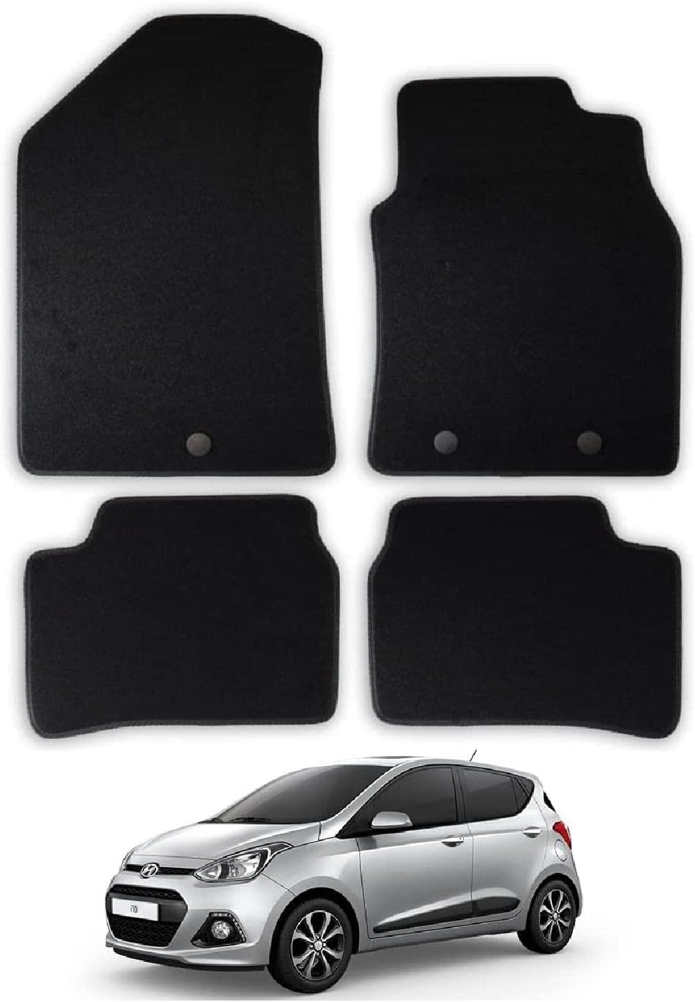 Car Mats for Hyundai i10 (20142020) Tailored Fit Carpet Floor Mat Set